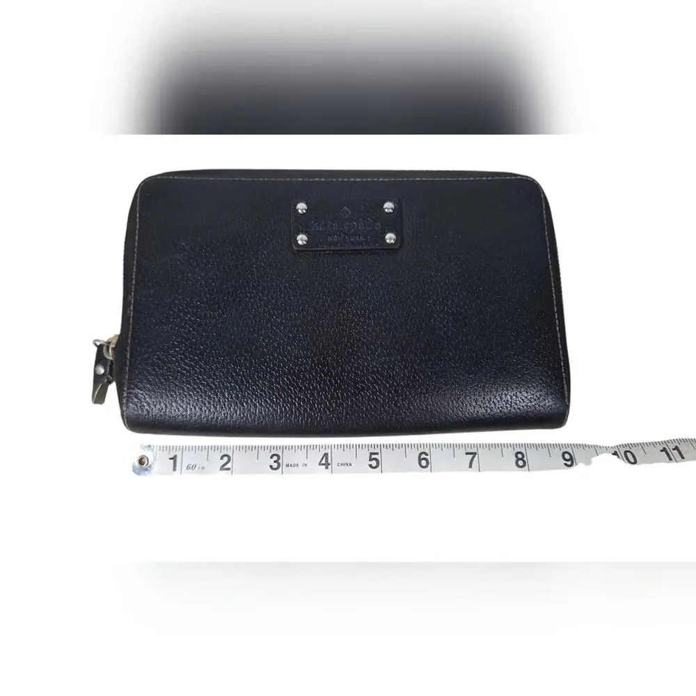 Kate Spade XL Black Textured Leather Wallet